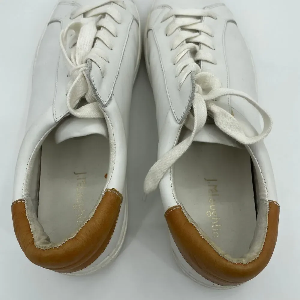J. MCLAUGHLIN Angelique Leather Sneaker Womens Size 10 M White Low Top Casual